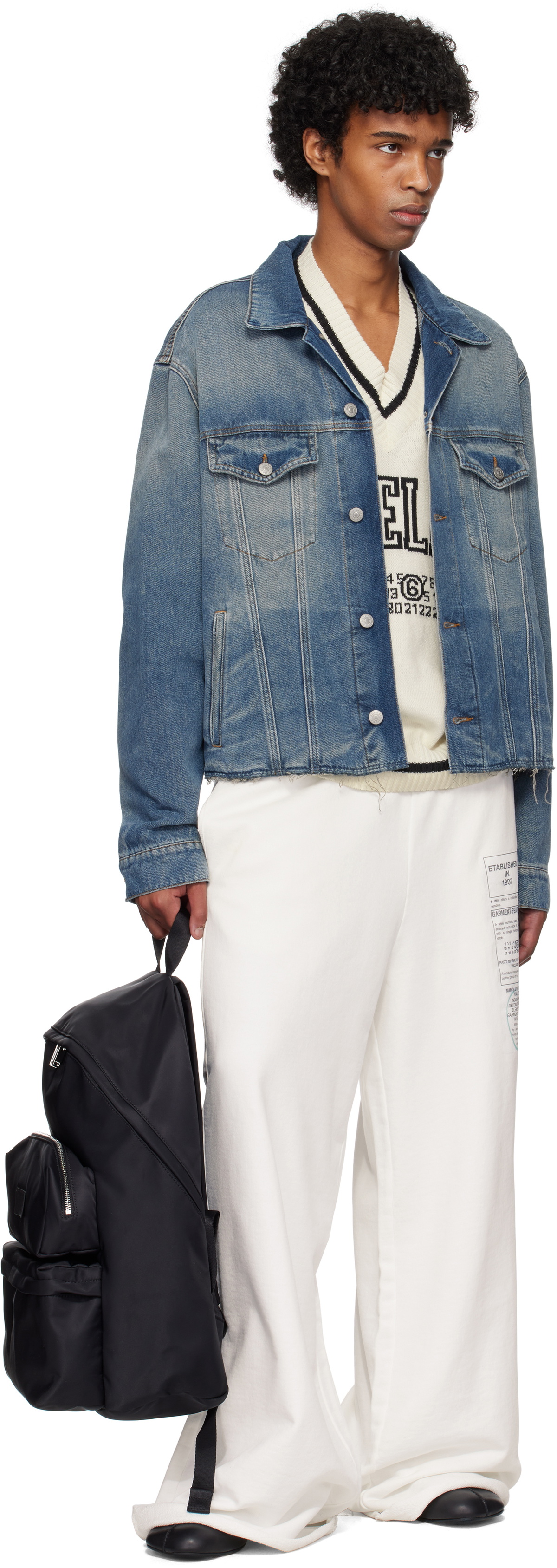 MM6 Maison Margiela Black Nylon Three Pockets Backpack MM6