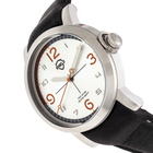 Shield Berge Quartz Silver Dial Black Leather Mens Watch SLDSH101-1
