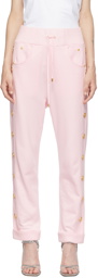 Balmain Pink Side-Button Boyfriend Lounge Pants