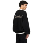 Fear of God ESSENTIALS Black Holiday Embroidered Merino Crewneck Sweater