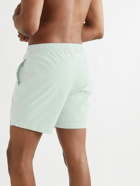 Mr P. - Striped Cotton-Blend Seersucker Swim Shorts - Green