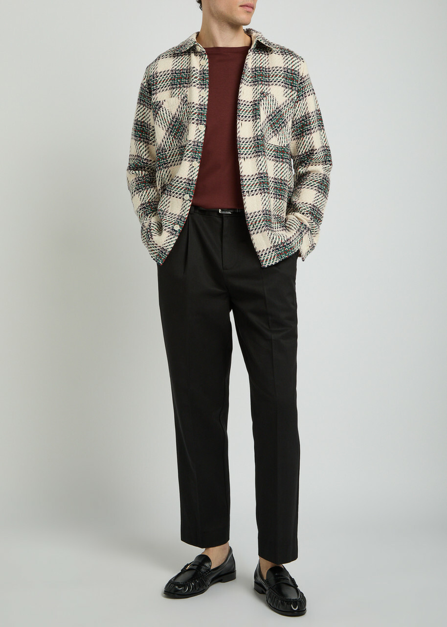 Wax London Aubyn Tapered-leg Twill Trousers Black