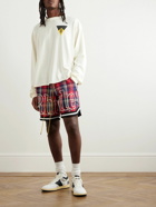 Rhude - Logo-Embroidered Checked Cotton-Flannel Drawstring Shorts - Red