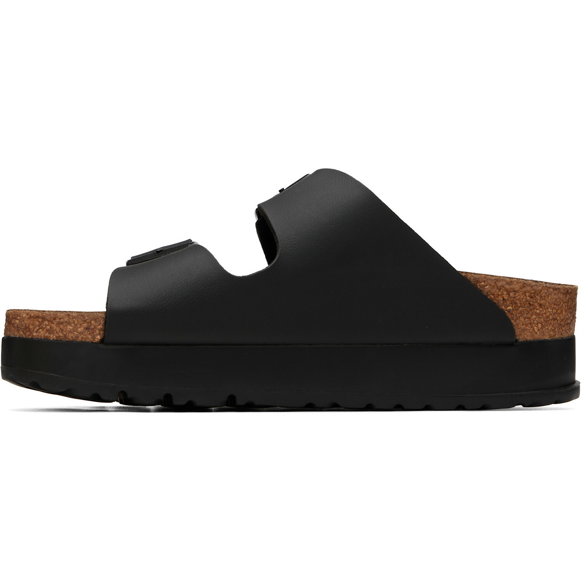 Birkenstock Black Narrow Arizona Flex Platform Birko-Flor Sandals