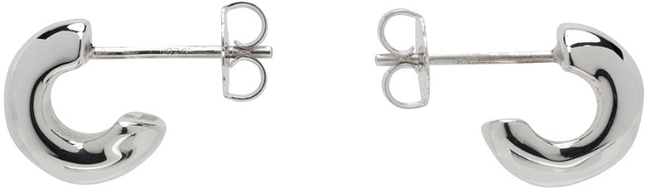 Photo: AGMES Silver Mini Dahlia Huggies Earrings