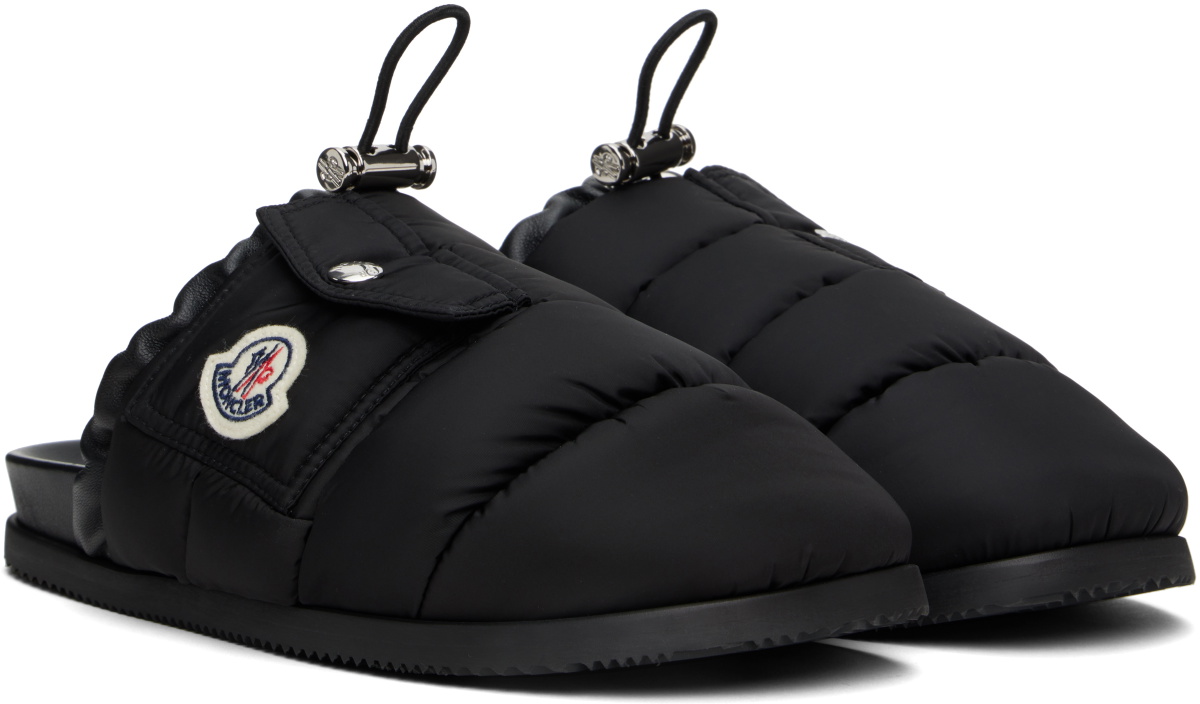 Moncler Black 'Mon Pocket' Slippers