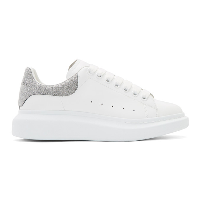 Photo: Alexander McQueen White and Silver Tiny Dancer Oversized Sneakers