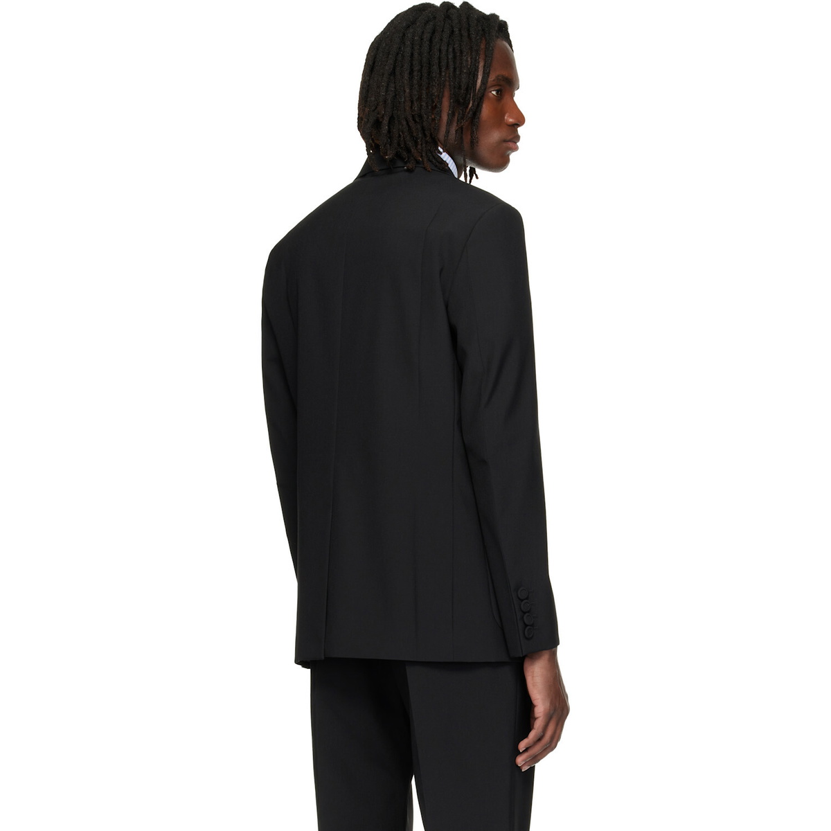 Valentino Black Double-Breasted Wool Blazer