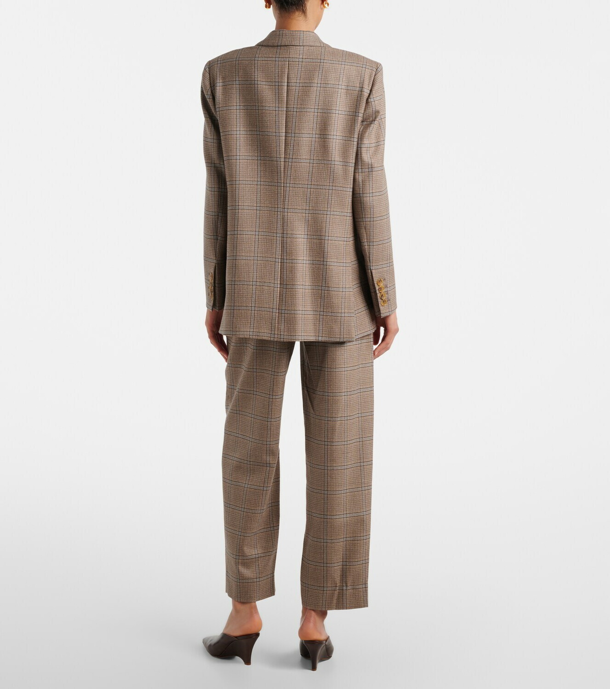 Blazé Milano Glassy checked virgin wool straight pants