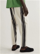 4SDesigns - Tapered Striped Textured Cotton-Blend Tweed Trousers - Neutrals