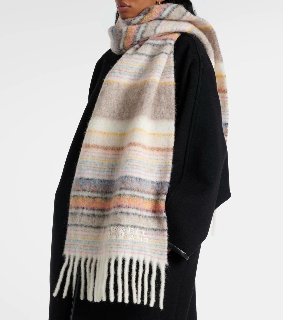 Isabel Marant Firny striped alpaca-blend scarf