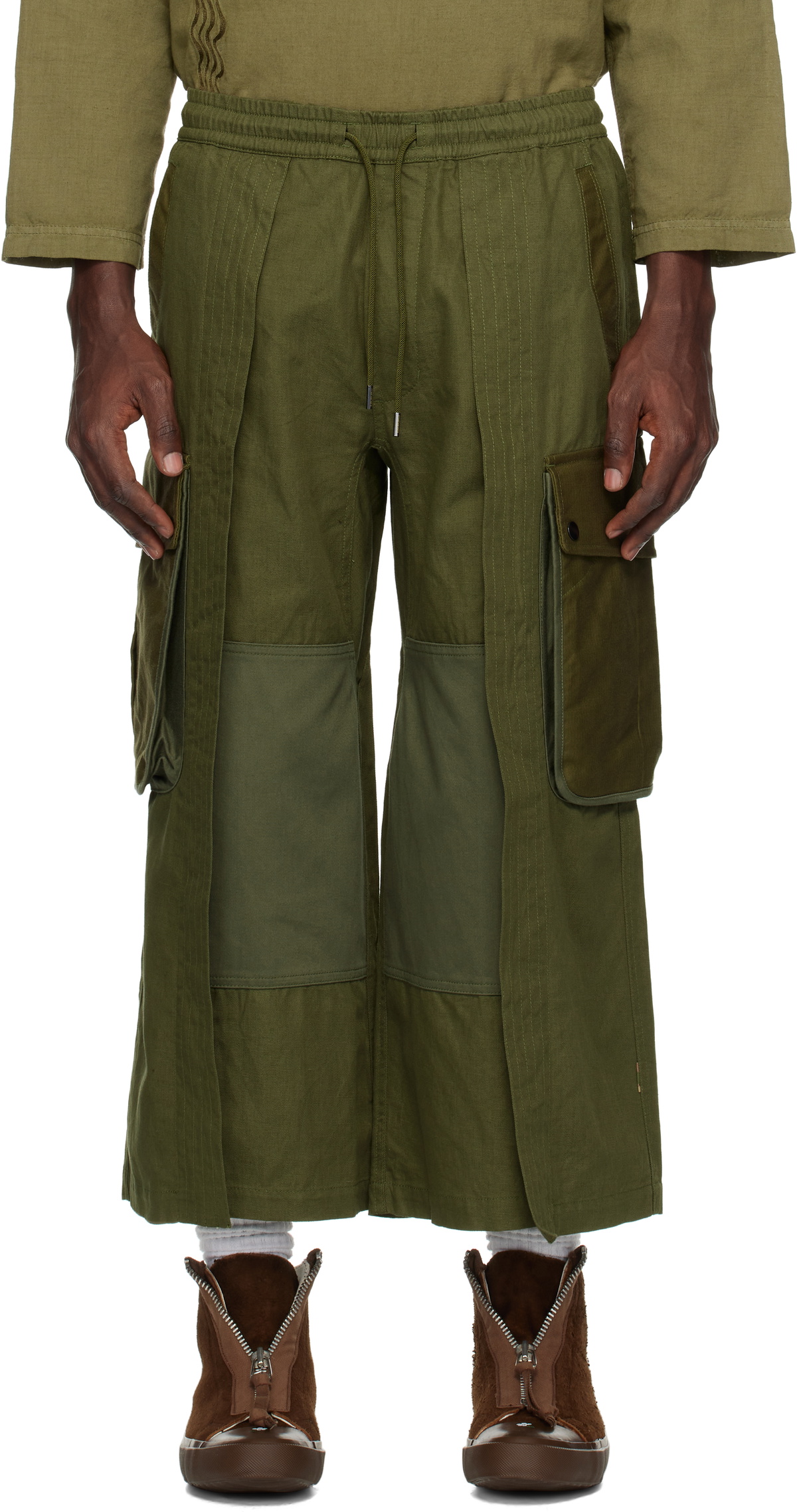 Maharishi Khaki M42 Hakama Cropped Cargo Pants Maharishi