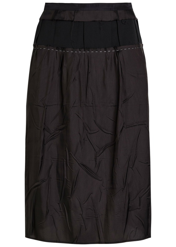 Photo: Maison Margiela Layered Satin Midi Skirt Black
