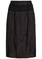 Maison Margiela Layered Satin Midi Skirt Black