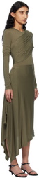 Helmut Lang Khaki Protection Midi Dress
