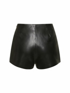 THE ANDAMANE Polly High Rise Faux Leather Shorts
