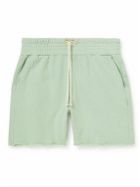 Les Tien - Straight-Leg Garment-Dyed Fleece-Back Cotton-Jersey Drawstring Shorts - Green