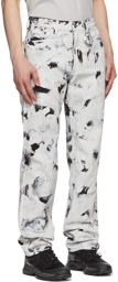 HELIOT EMIL Black & White Chrysalis Five-Pocket Jeans