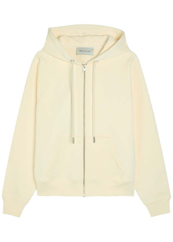 Photo: Ami Paris Hooded Cotton Sweatshirt Cream