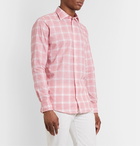 Richard James - Slim-Fit Prince of Wales Checked Slub Cotton Shirt - Red