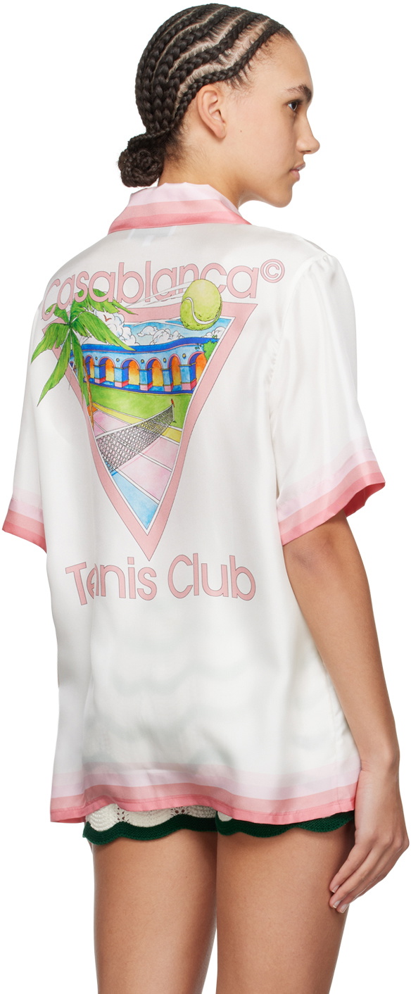 Tシャツ・カットソー CASABLANCA Women Tops WPF25JTS02002 TENNISCLUBICON PINK Casablanca: Pink Tennis Club T-shirt | SSENSE
