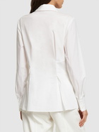 ALBERTA FERRETTI Draped Stretch Cotton Poplin Shirt