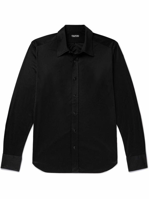 Photo: TOM FORD - Silk-Jersey Shirt - Black