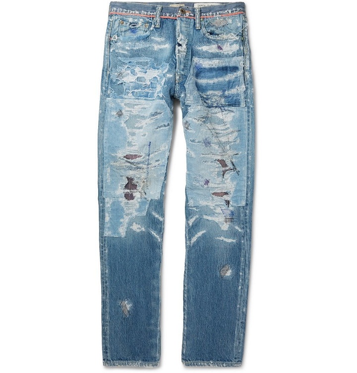 Photo: KAPITAL - Slim-Fit Distressed Denim Jeans - Men - Indigo