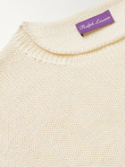 RALPH LAUREN PURPLE LABEL - Mulberry Silk and Linen-Blend Sweater - Neutrals - XL