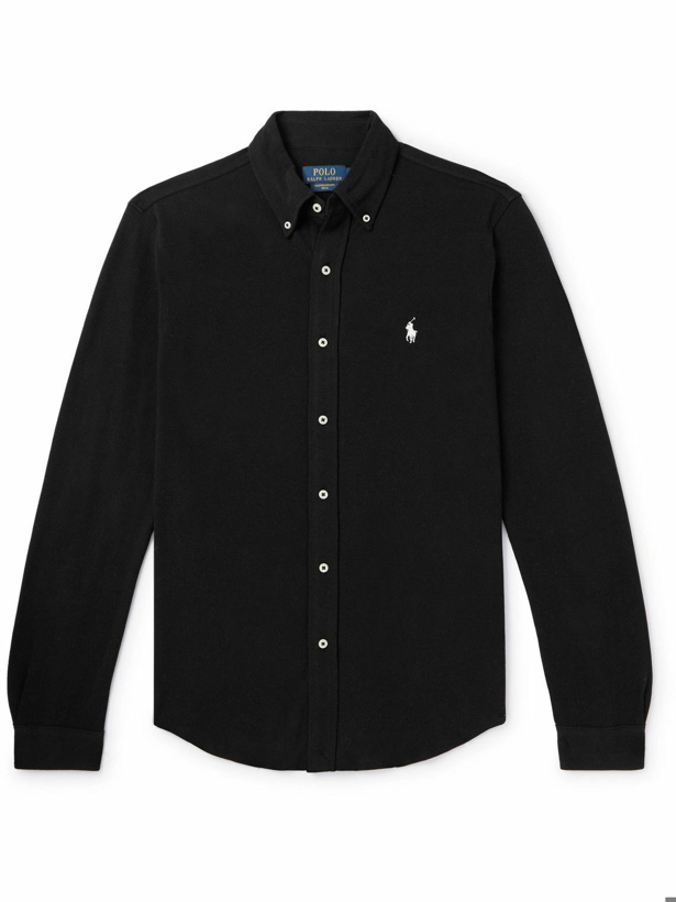 Photo: Polo Ralph Lauren - Logo-Embroidered Cotton-Piqué Shirt - Black