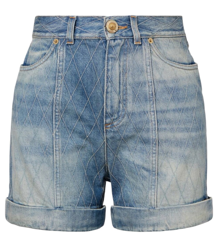 Photo: Balmain Patterned denim shorts