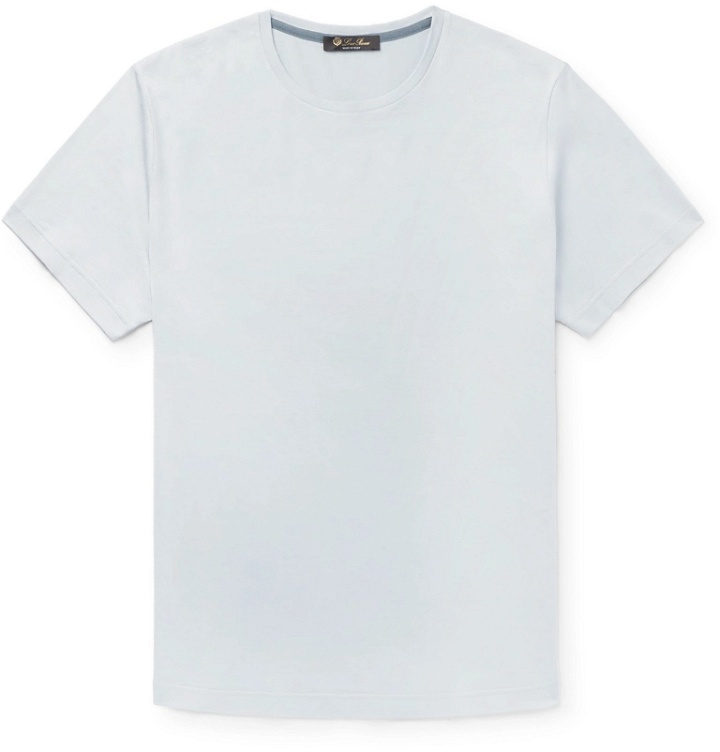 Photo: Loro Piana - Slim-Fit Silk and Cotton-Blend Jersey T-Shirt - Gray