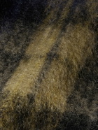 De Bonne Facture - University Fringed Checked Mohair and Wool-Blend Scarf