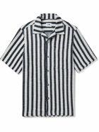 NN07 - Julio Camp-Collar Striped Cotton-Blend Bouclé Shirt - White