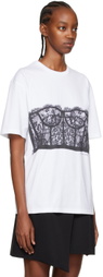 Alexander McQueen White Lace Corset T-Shirt