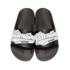 Valentino Black and White Valentino Garavani Rookie Varsity Slides