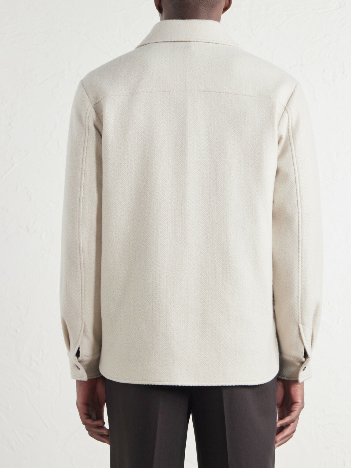 Mr P. - Herringbone Cashmere Overshirt - Neutrals