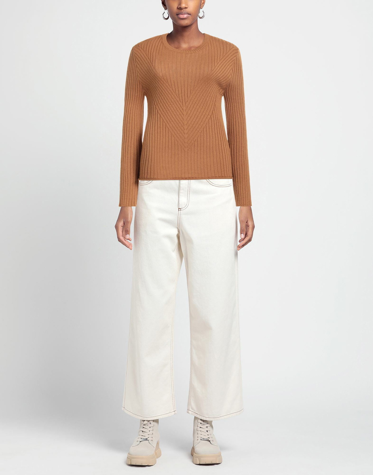 Manila Grace Womens Sweater Camel