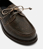 Brunello Cucinelli Monili leather boat shoes