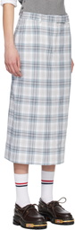 Thom Browne Gray & Off-White Beltloop Sack Midi Skirt