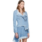 Marques Almeida Blue Denim Asymmetric Jacket