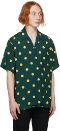 WACKO MARIA Green Polka Dot 'Guilty Parties' Short Sleeve Shirt