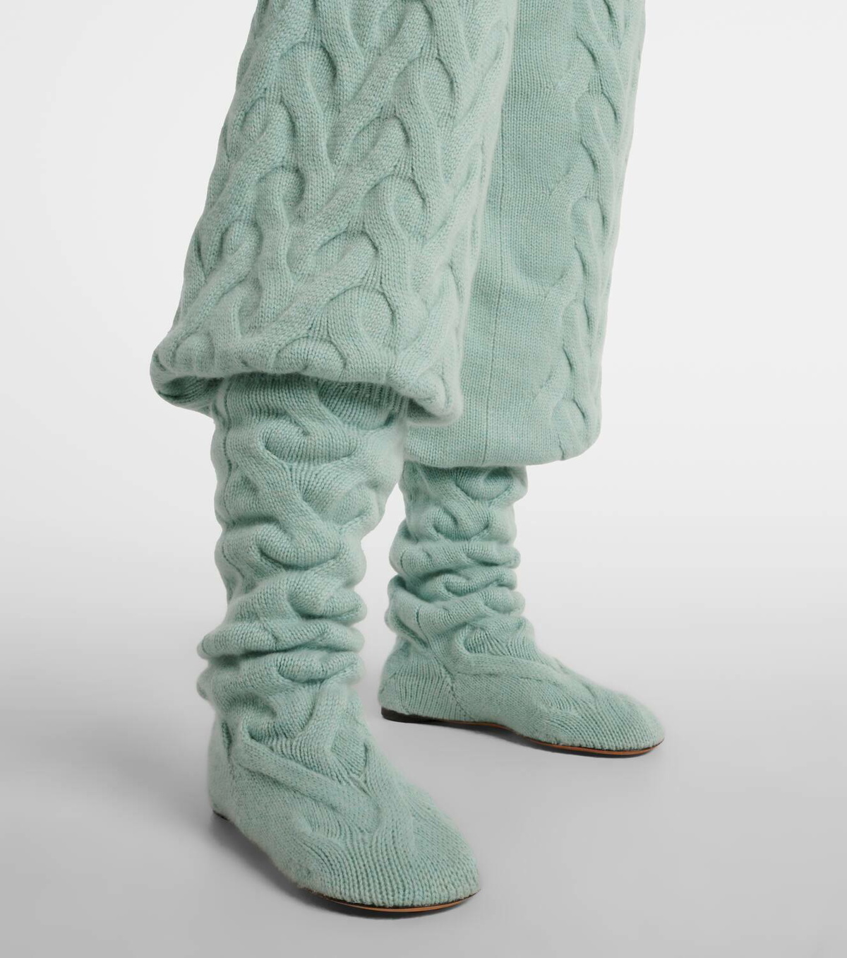 Loro Piana Cocooning cable-knit sock boots