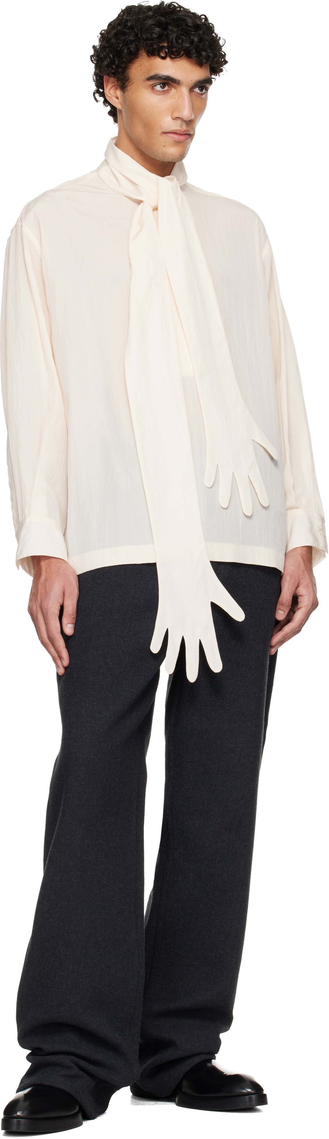 Jean Paul Gaultier Off-White Glove Detail Blouse