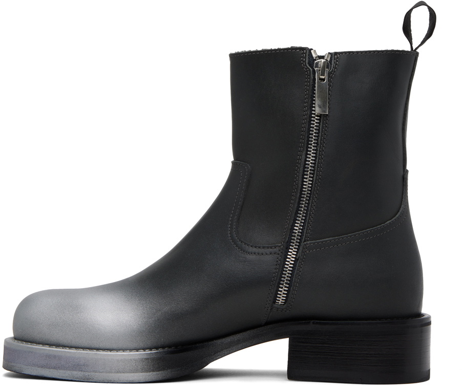 Acne Studios Gray Sprayed Leather Boots Acne Studios display picture 2