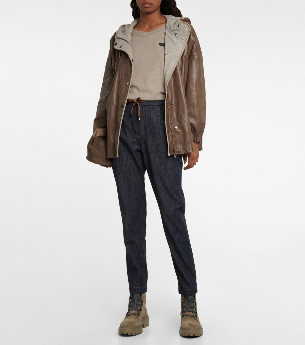 【ブルネロクチネリ】 Jackets - Oversized Jackets ジャケット Brunello Cucinelli - Oversized leather jacket Brunello Cucinelli
