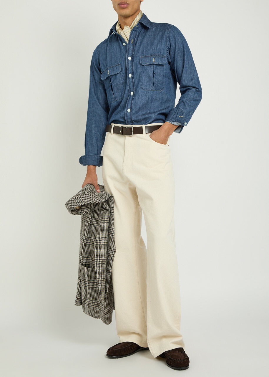 Drake's Chambray Shirt Denim