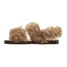 Gucci Brown New Brighton Lamb Wool Sandals