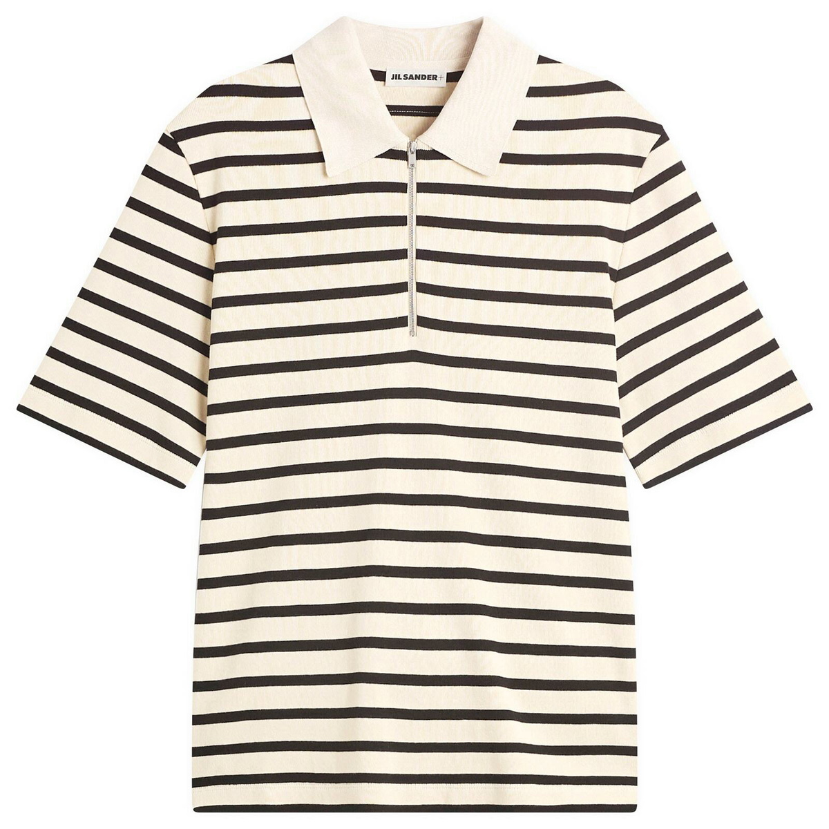 Jil Sander Men's Stripe Short Sleeve Polo in Bluejay