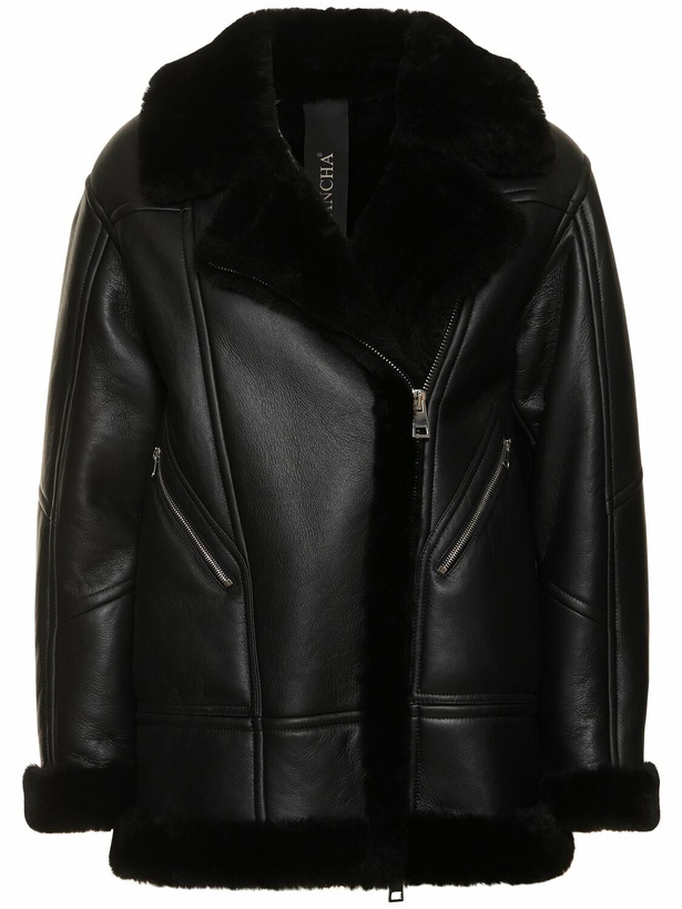 Photo: BLANCHA Shearling Zip-up Coat